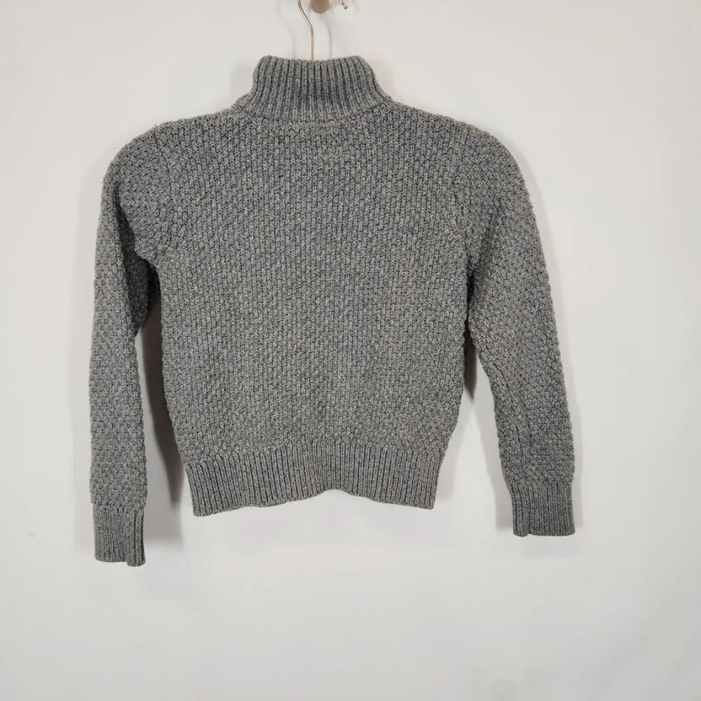 Gap Kids Boys Cable Knit Quarter Button‎ Sweater in Gray Size Medium